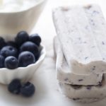 Blueberry yoghurt ice cream popsicle