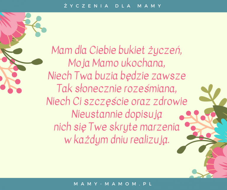 Życzenia Dla Mamy Wierszyki Na Dzień Mamy Mamy Mamompl 7608