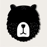 Teddy Bear Face Head Badge Concept